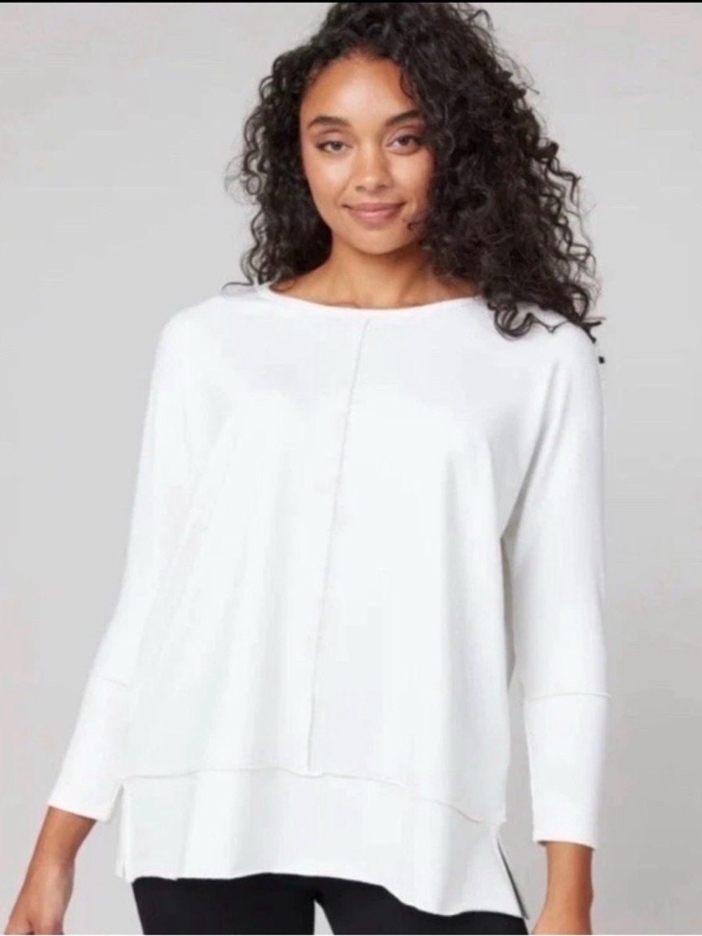 SPANX White 3/4 Sleeve Top